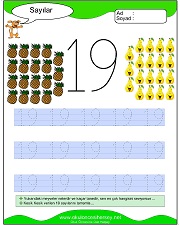 okul öncesi 1 sayısı çizgi çalışması